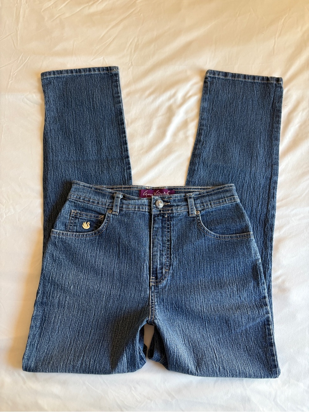 Gloria Vanderbilt Amanda Medium Wash Slim Straight Leg Jeans High Rise Denim